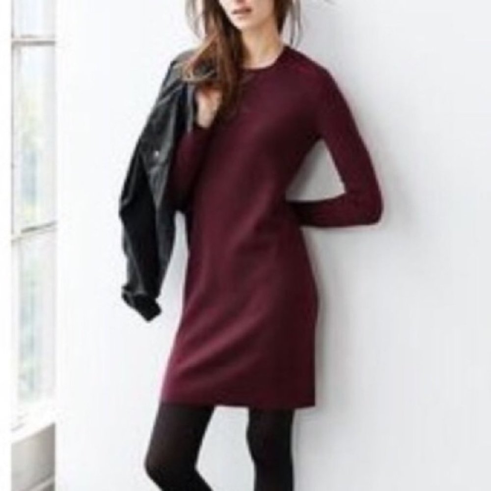 GAP merino sweater dress burgundy XL